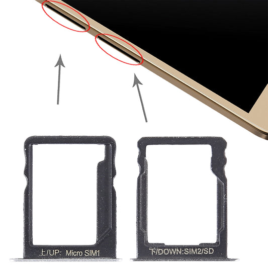 SIM Card Tray + SIM Card Tray / Micro SD Card for Huawei Enjoy 5s (Silver)
