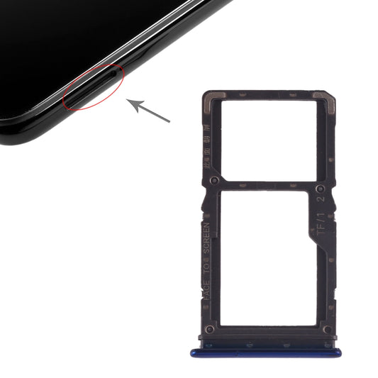 SIM Card Tray + SIM Card Tray / Micro SD Card Tray for Xiaomi Redmi Note 7 / Redmi Note 7 Pro(Blue)