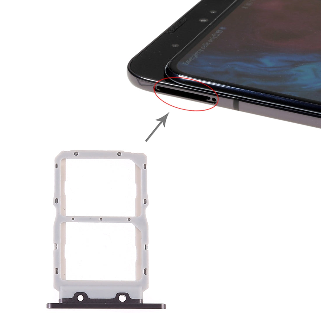 SIM Card Tray + SIM Card Tray for Huawei Honor Magic 2(Black)