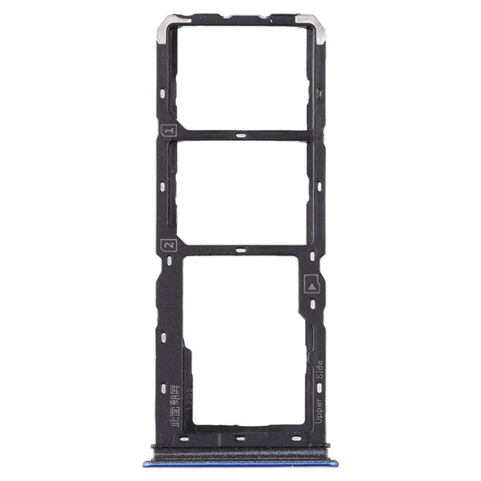 For vivo Y5s SIM Card Tray + SIM Card Tray + Micro SD Card Tray (Blue)