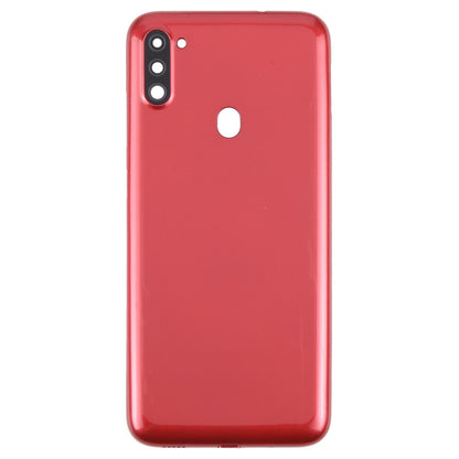 For Samsung Galaxy A11 SM-A115F Battery Back Cover with Camera Lens Frame(Red)