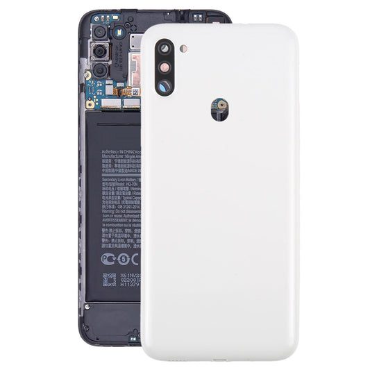 For Samsung Galaxy A11 SM-A115F Battery Back Cover with Camera Lens Frame(White)