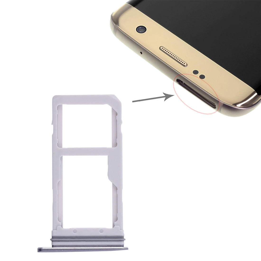 For Galaxy S7 Edge 2 SIM Card Tray / Micro SD Card Tray (Blue)