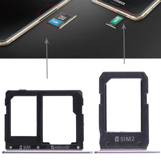 For Galaxy A5108 / A7108 2 SIM Card Tray + Micro SD Card Tray (Grey)