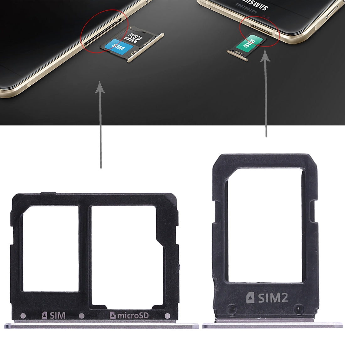 For Galaxy A5108 / A7108 2 SIM Card Tray + Micro SD Card Tray (Grey)