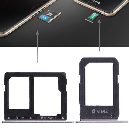 For Galaxy A5108 / A7108 2 SIM Card Tray + Micro SD Card Tray (Grey)