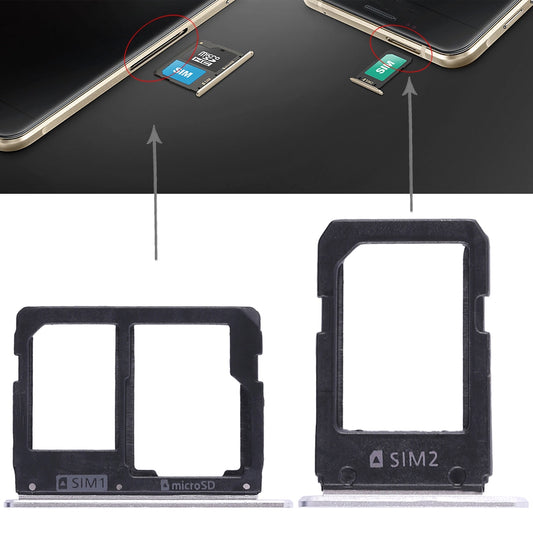 For Galaxy A5108 / A7108 2 SIM Card Tray + Micro SD Card Tray (White)