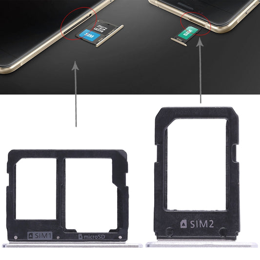 For Galaxy A5108 / A7108 2 SIM Card Tray + Micro SD Card Tray (White)