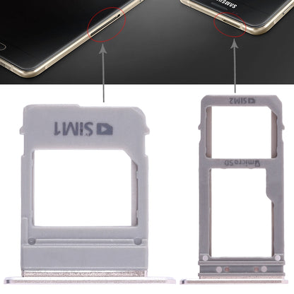 For Galaxy A520 / A720 2 SIM Card Tray + Micro SD Card Tray (Gold)