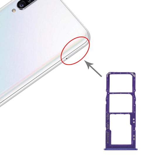 For Samsung Galaxy A30s SIM Card Tray + SIM Card Tray + Micro SD Card Tray (Blue)
