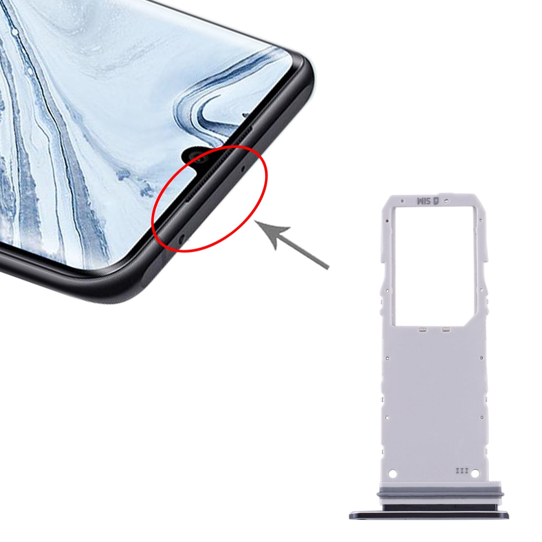 For Samsung Galaxy Note10 SIM Card Tray (Black)