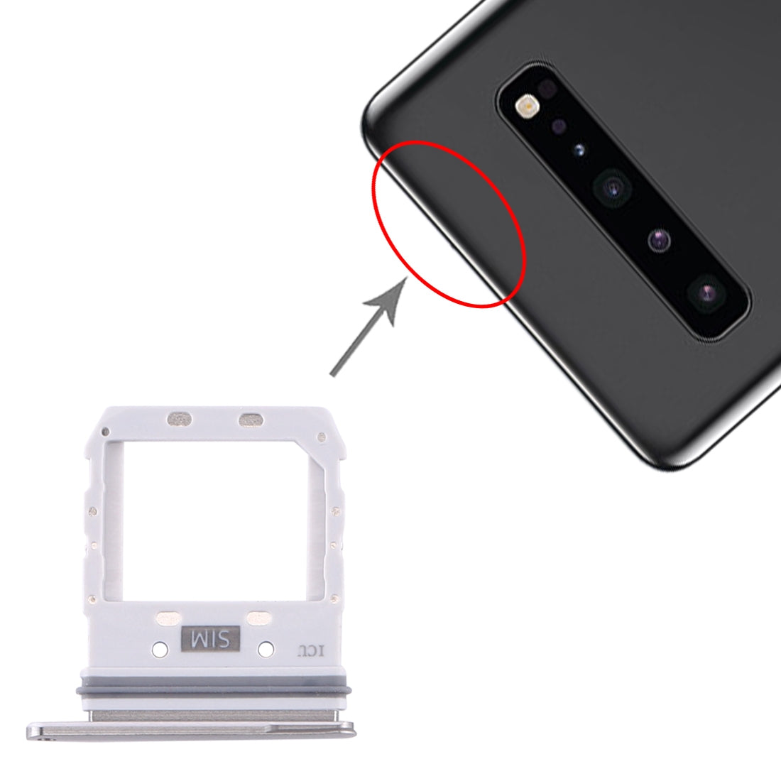 For Samsung Galaxy S10 5G SIM Card Tray (Grey)