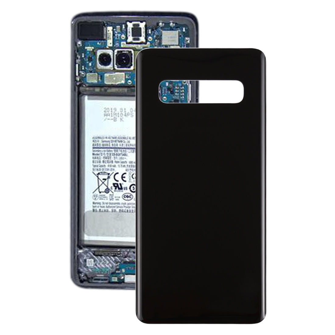 For Galaxy S10+ Battery Back Cover (Black)