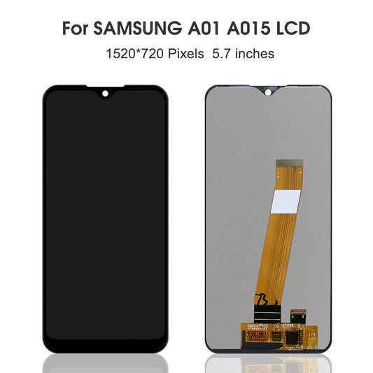 For Galaxy A01 SM-A015F Original PLS TFT LCD Screen with Digitizer Full Assembly (Flex Cable Narrow) (Black)