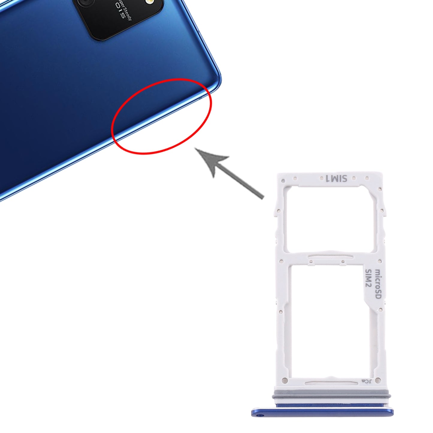For Samsung Galaxy S10 Lite SM-G770 SIM Card Tray + SIM Card Tray / Micro SD Card Tray (Blue)