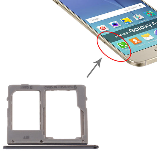 For Samsung Galaxy A8 Star / A9 Star SM-G8850 SIM Card Tray + SIM Card Tray / Micro SD Card Tray (Black)