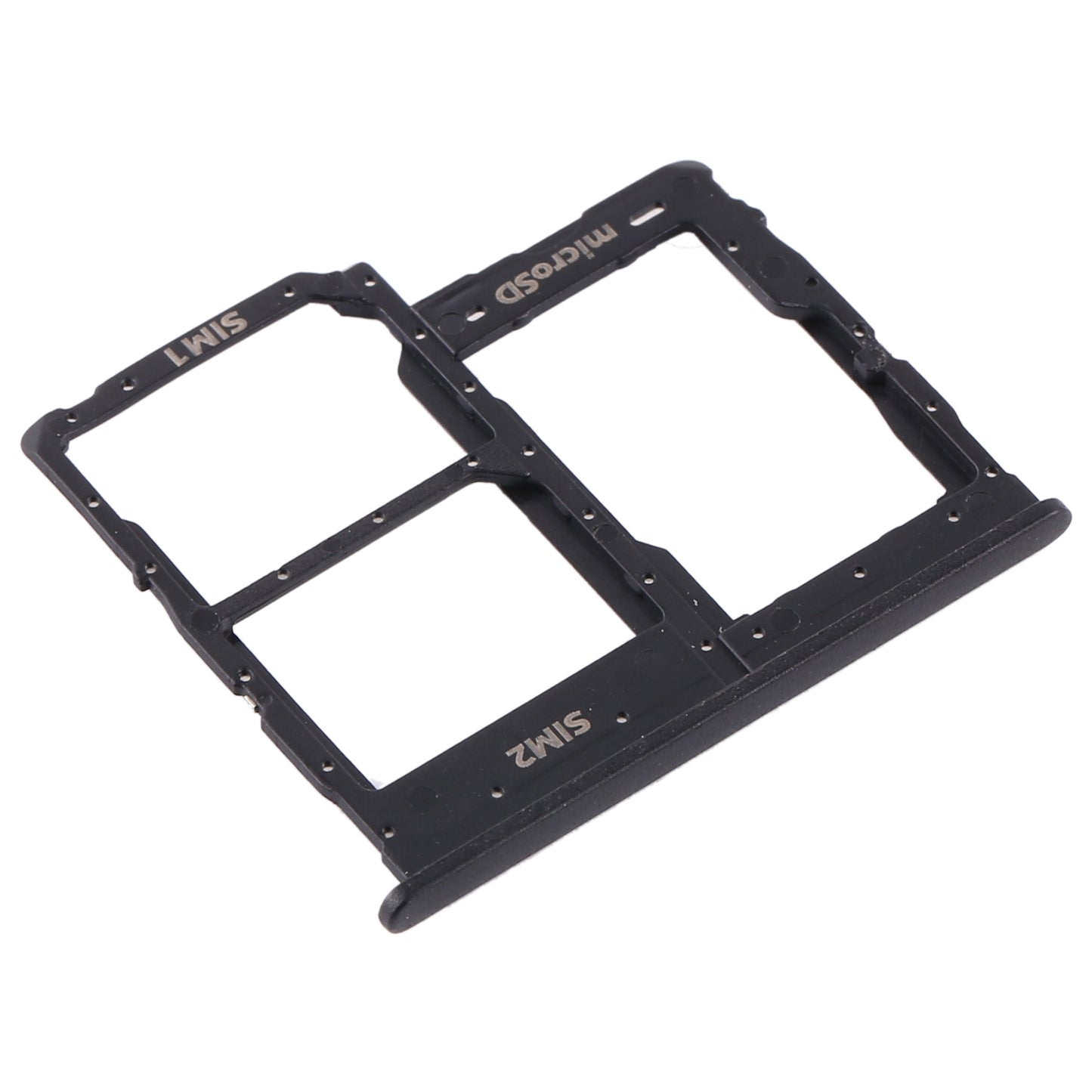 For Samsung Galaxy A01 Core SM-A013 SIM Card Tray + SIM Card Tray + Micro SD Card Tray (Black)