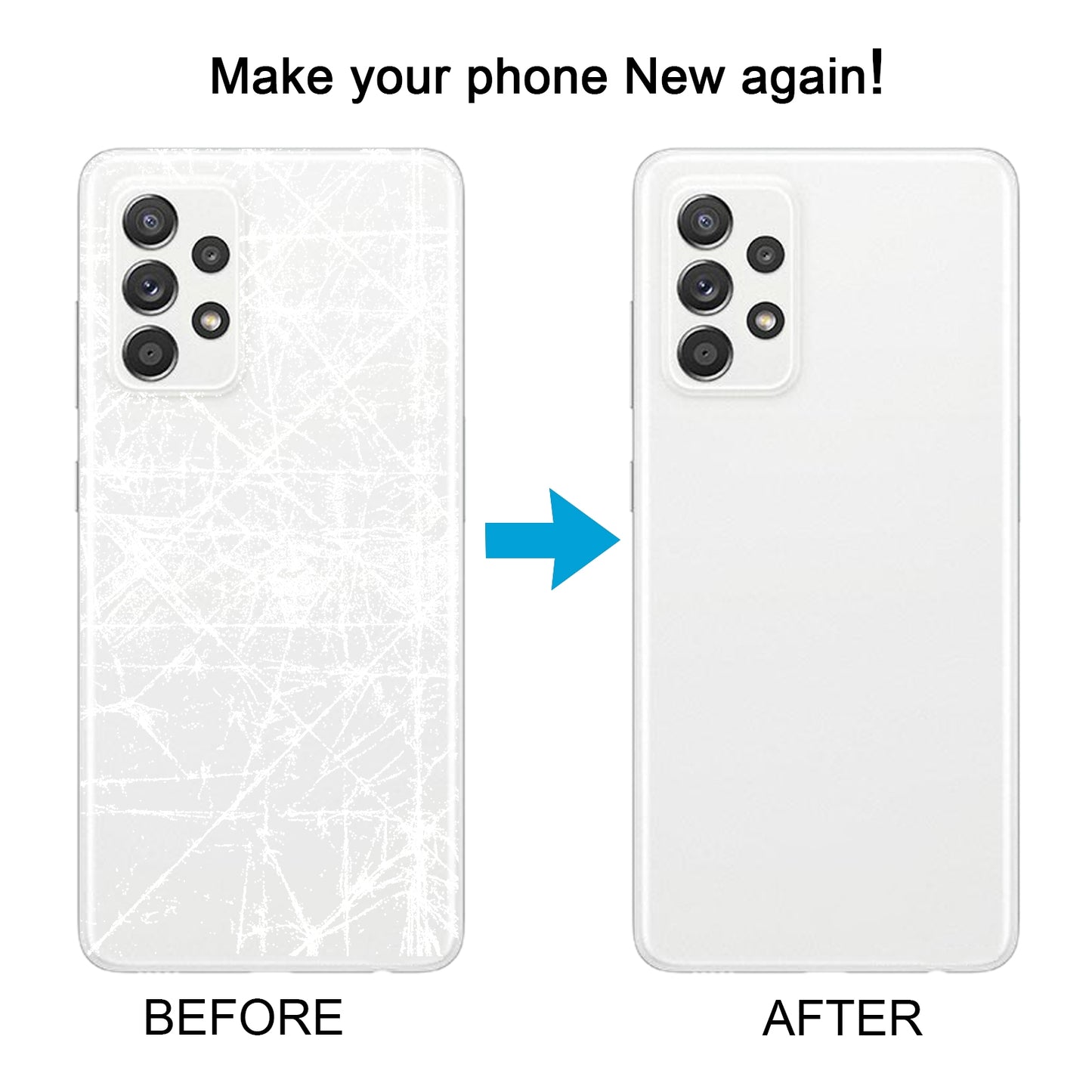 For Samsung Galaxy A52 5G / A52 4G Battery Back Cover with Camera Lens Frame(White)