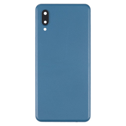 For Samsung Galaxy A02 Battery Back Cover with Camera Lens Frame (Blue)