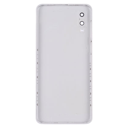 For Samsung Galaxy A02 Battery Back Cover with Camera Lens Frame (White)