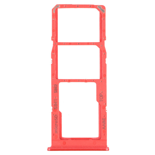 For Samsung Galaxy A12 SM-A125 SIM Card Tray + SIM Card Tray + Micro SD Card Tray (Red)