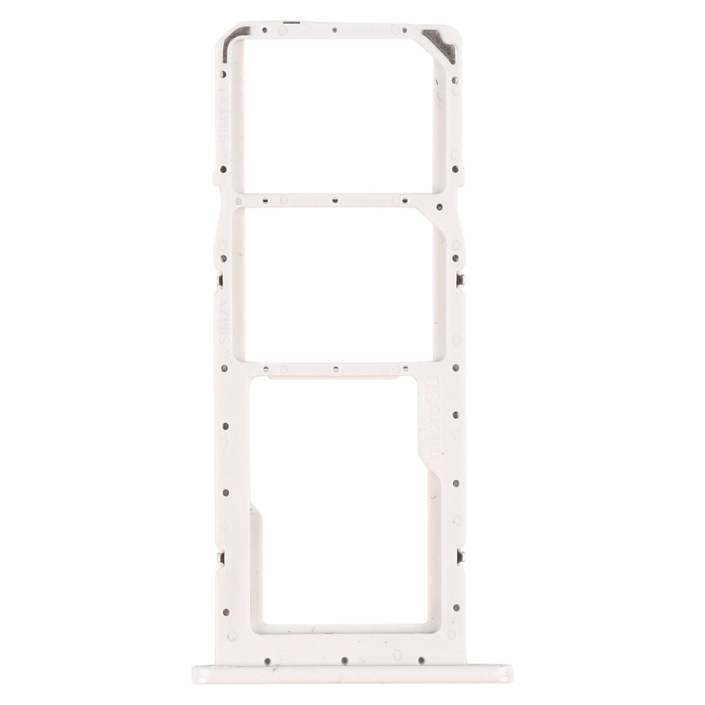 For Samsung Galaxy A02s SM-A025 SIM Card Tray + SIM Card Tray + Micro SD Card Tray (White)