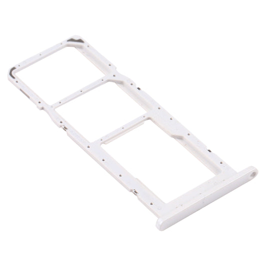 For Samsung Galaxy A02s SM-A025 SIM Card Tray + SIM Card Tray + Micro SD Card Tray (White)