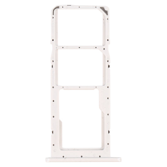 For Samsung Galaxy A02s SM-A025 SIM Card Tray + SIM Card Tray + Micro SD Card Tray (White)