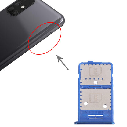 For Samsung Galaxy M31s SM-M317 SIM Card Tray + SIM Card Tray + Micro SD Card Tray (Blue)