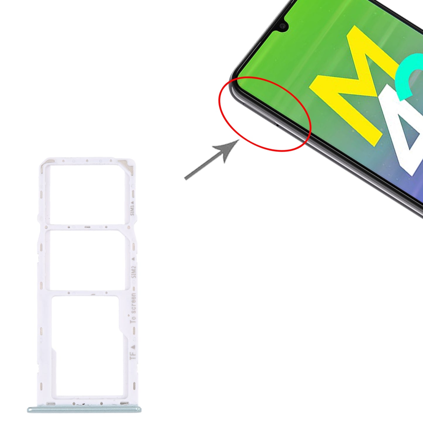 For Samsung Galaxy M42 5G SM-A436B Original SIM Card Tray + SIM Card Tray + Micro SD card tray (Green)