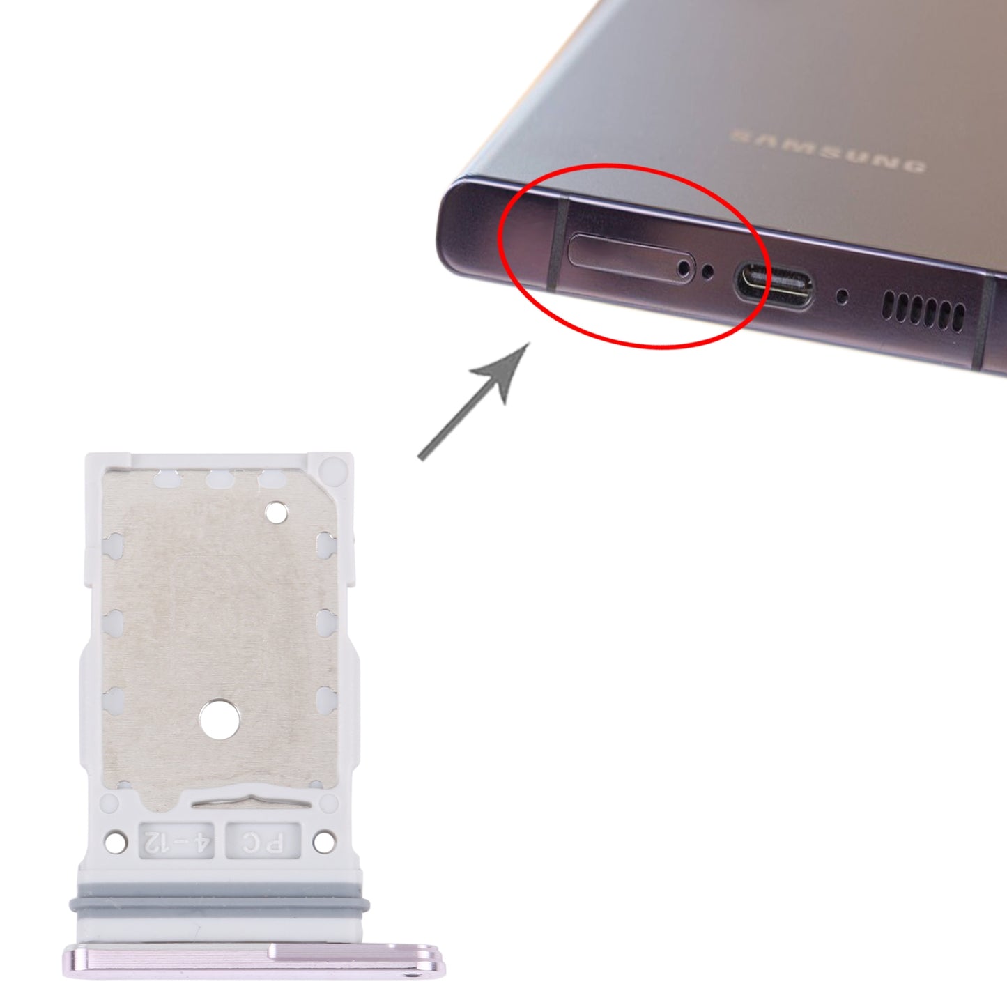 For Samsung Galaxy S23 Ultra SM-S918B Original SIM Card Tray + SIM Card Tray(Pink)