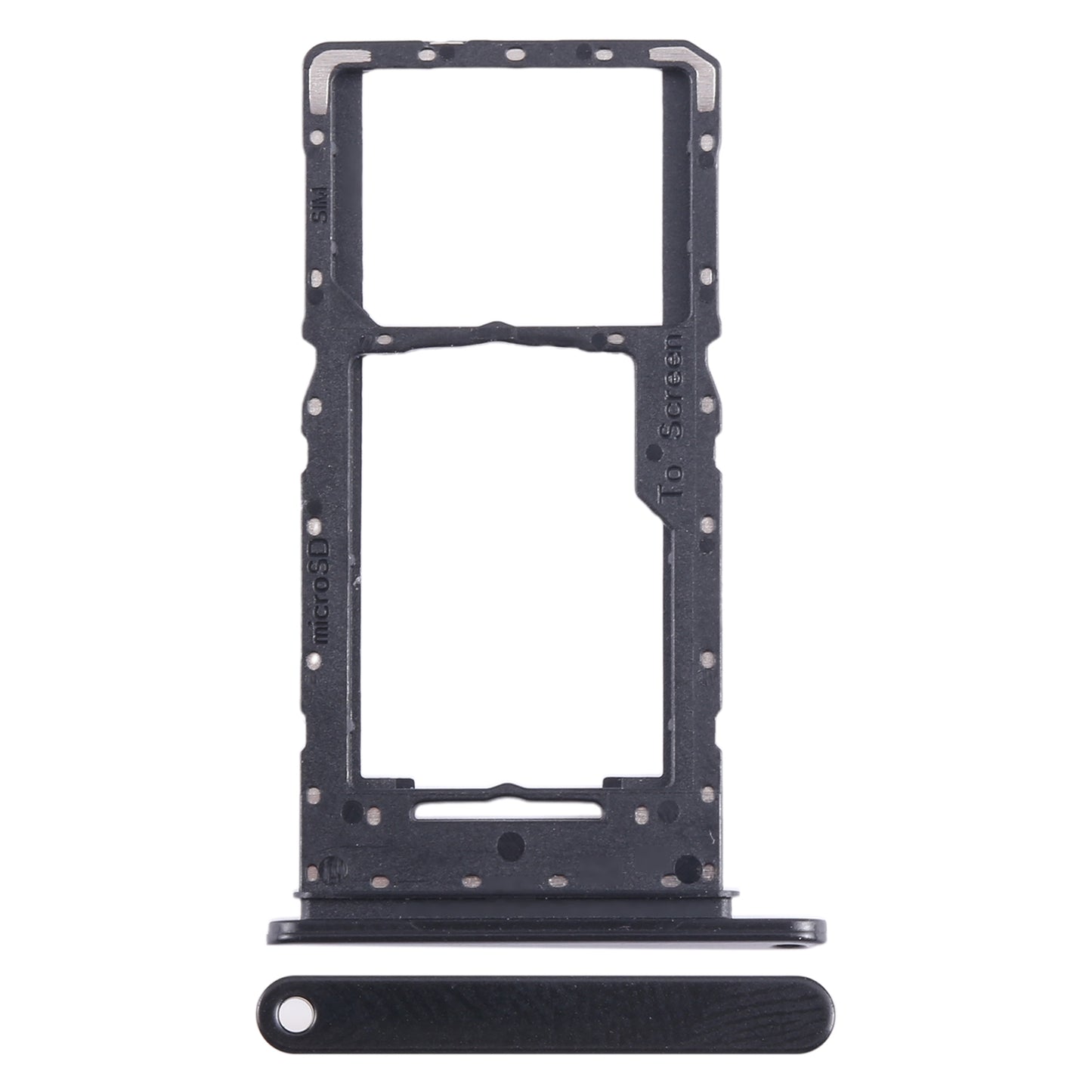 For Samsung Galaxy A14 4G SM-A145P Original SIM Card Tray + SIM Card Tray + Micro SD Card Tray (Black)