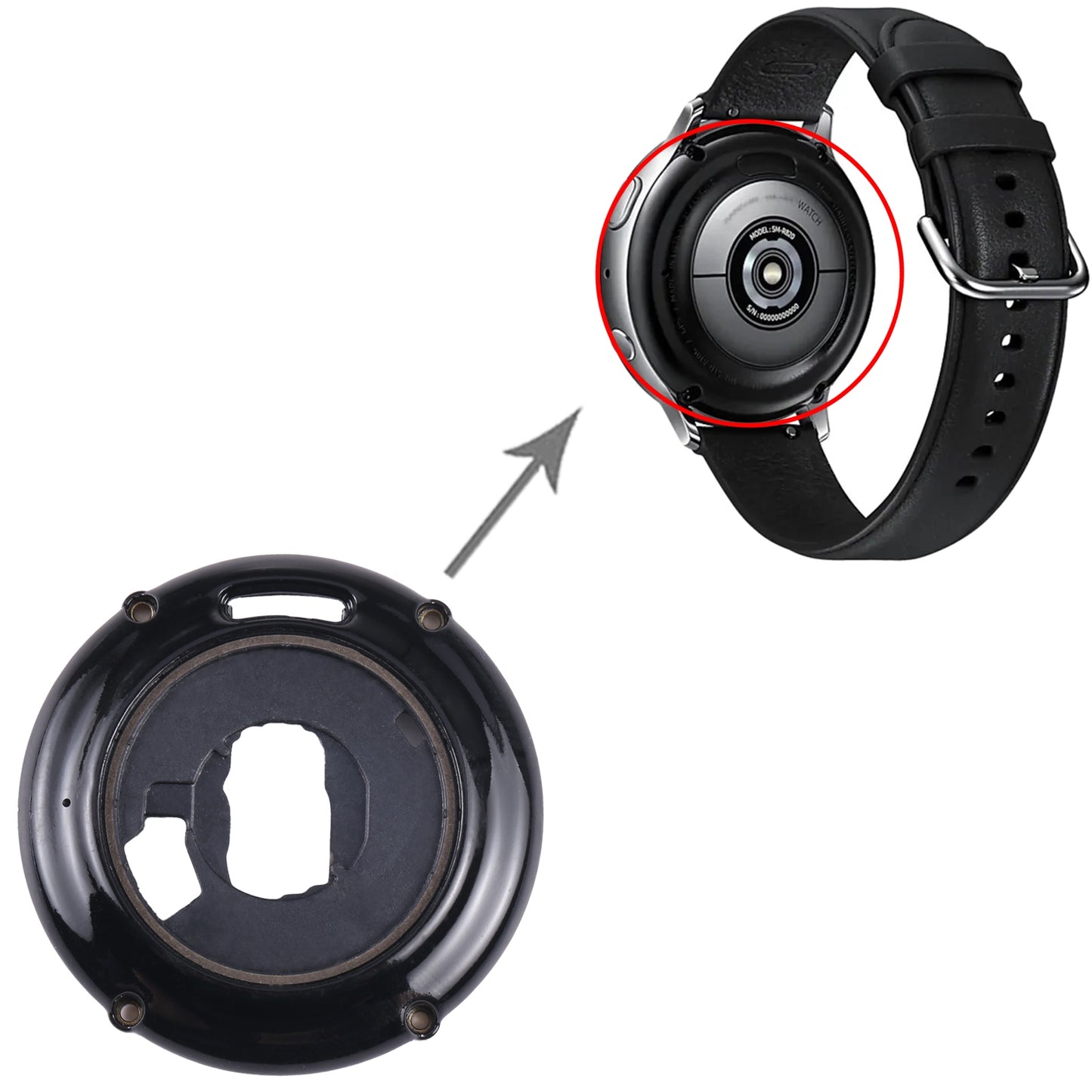 For Samsung Galaxy Watch Active2 40mm SM-R830 Original Rear Housing Cover (Black)