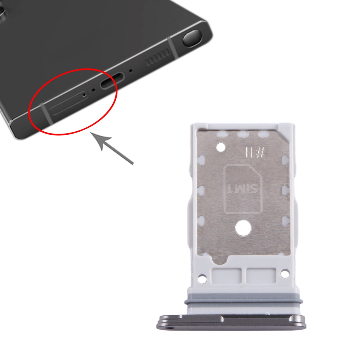 For Samsung Galaxy S24 Ultra 5G SM-S928B Original SIM + SIM Card Tray (Black)