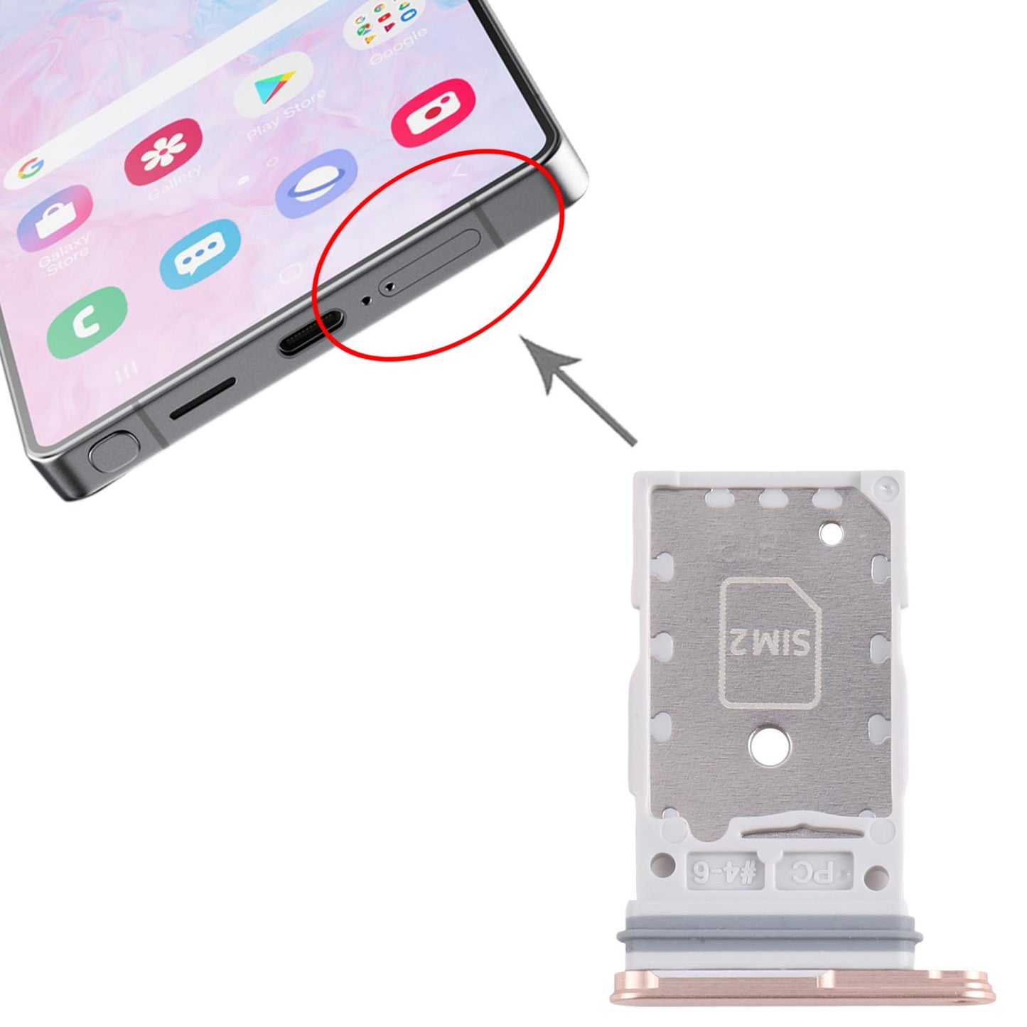 For Samsung Galaxy S25 / S25+ SM-S931/S936 Original SIM Card Tray + SIM Card Tray (Orange)