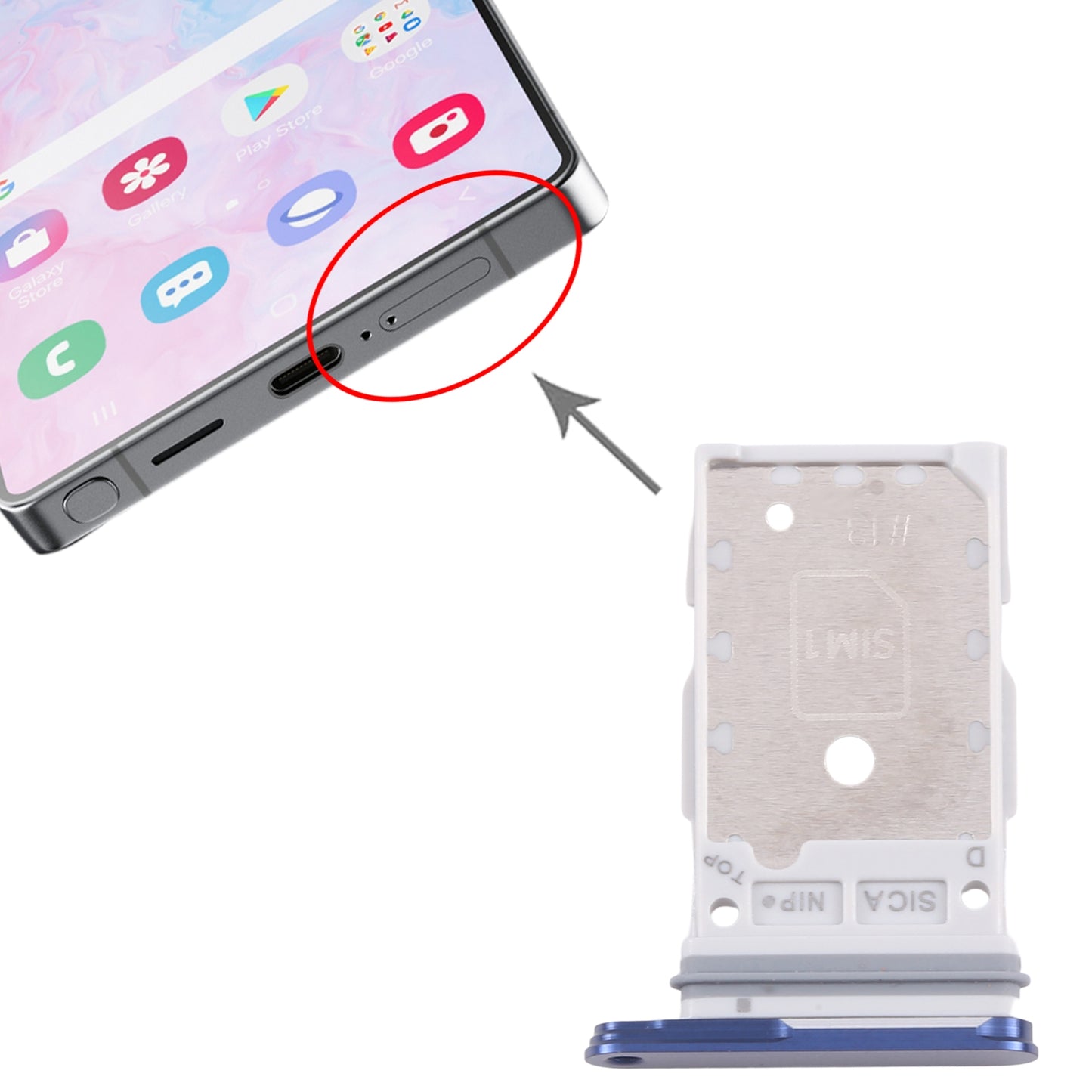 For Samsung Galaxy S25 / S25+ SM-S931/S936 Original SIM Card Tray + SIM Card Tray (Blue)