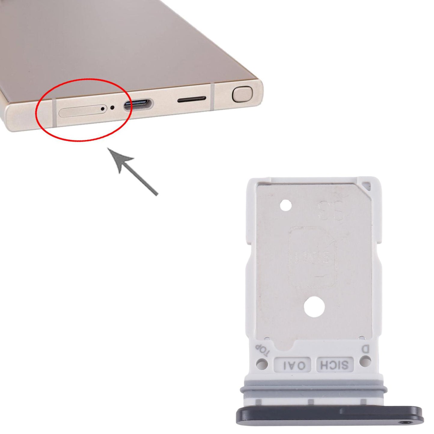 For Samsung Galaxy S25 Ultra SM-S938B Original SIM + SIM Card Tray (Black)