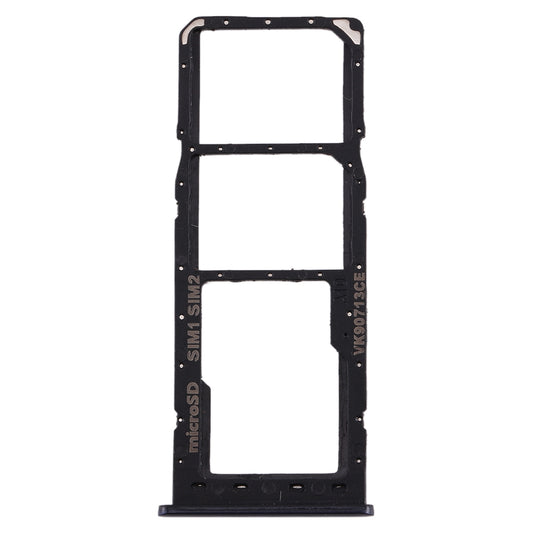 For Galaxy A10 SIM Card Tray + SIM Card Tray + Micro SD Card Tray (Black)