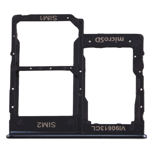For Galaxy A40 SIM Card Tray + SIM Card Tray + Micro SD Card Tray (Black)