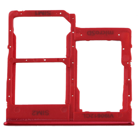 For Galaxy A40 SIM Card Tray + SIM Card Tray + Micro SD Card Tray (Red)