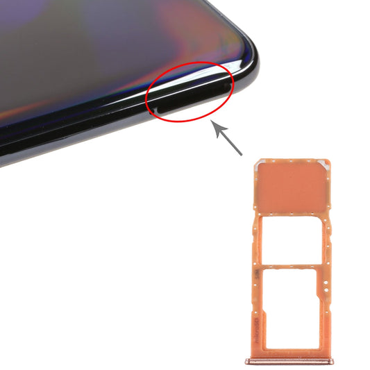 For Galaxy A70 SIM Card Tray + Micro SD Card Tray (Orange)
