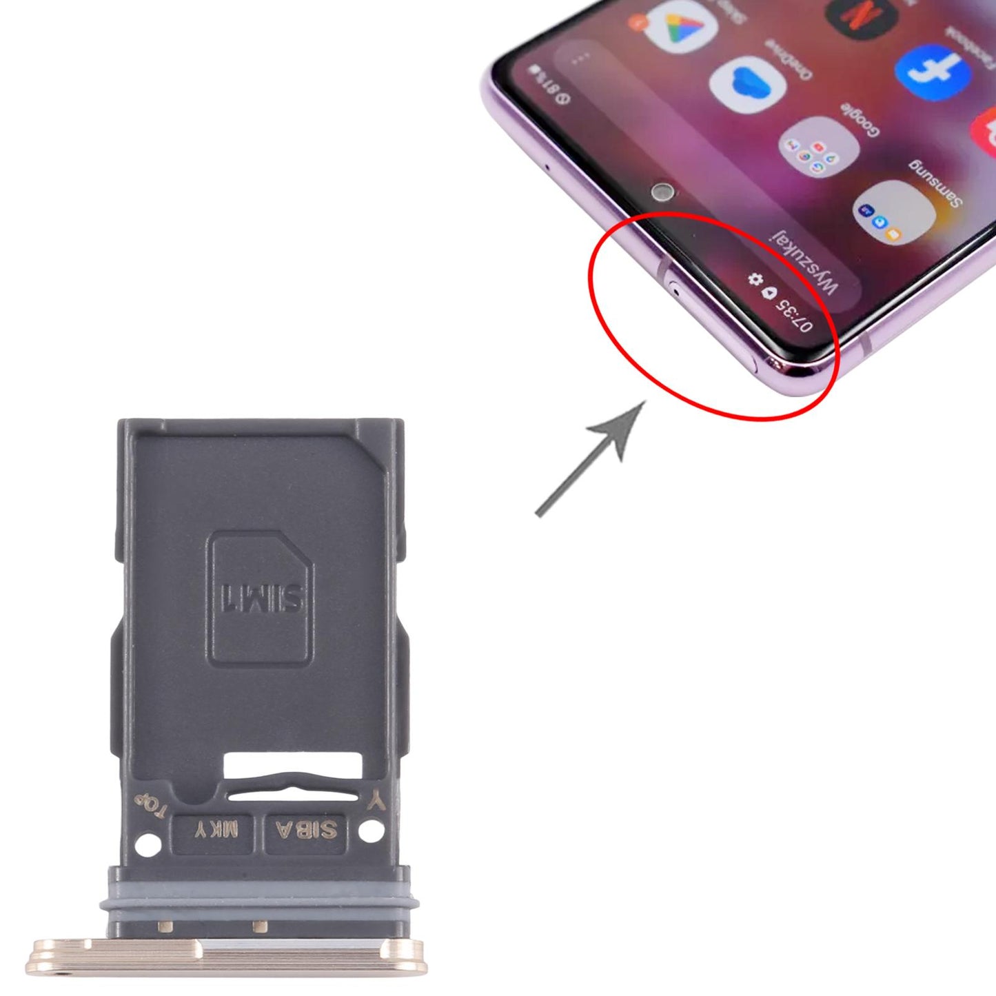 For Samsung Galaxy S24 SM-S921U Original SIM Card Tray (Gold)