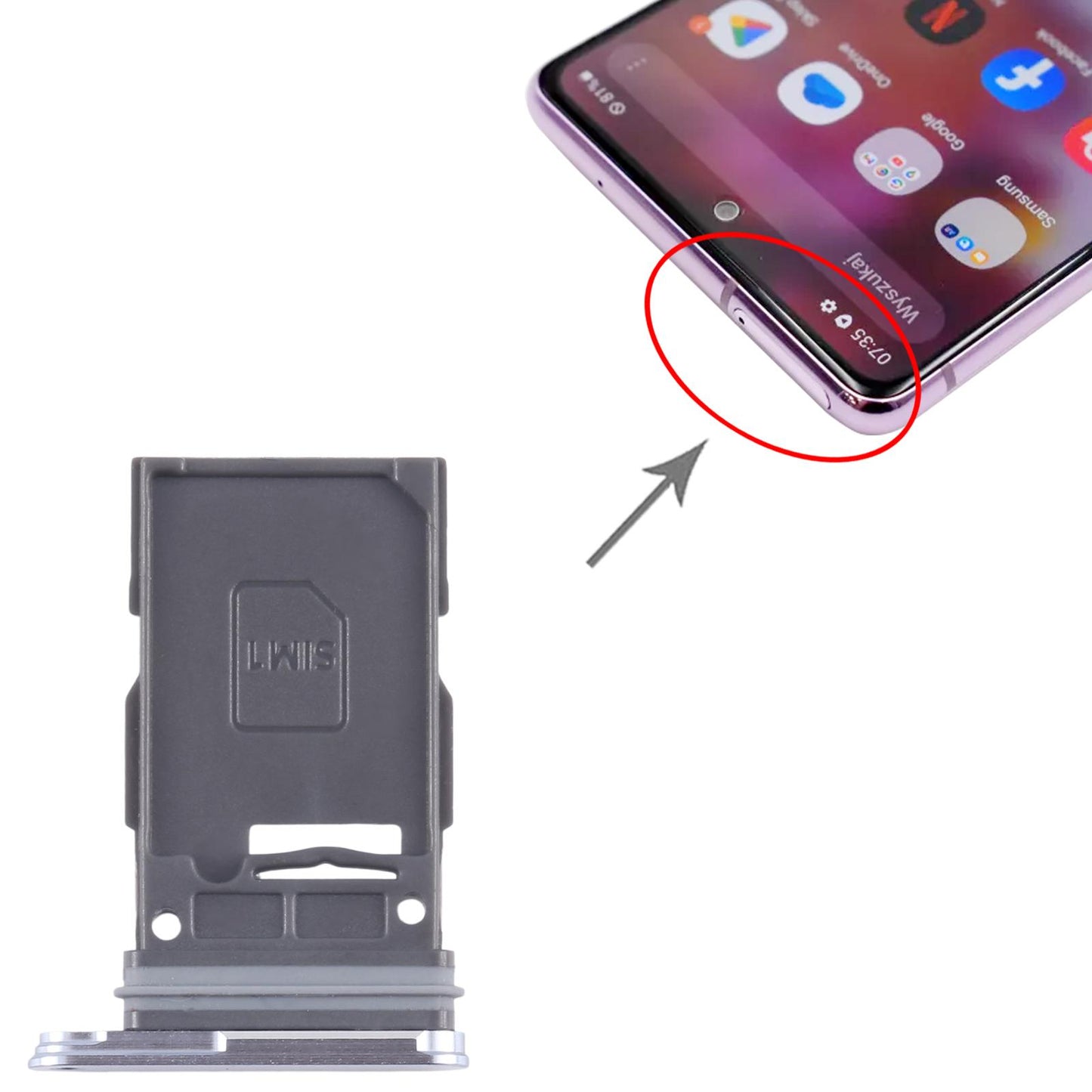 For Samsung Galaxy S24+ SM-S926B Original SIM Card Tray (Baby Blue)