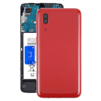 For Samsung Galaxy A2 Core SM-A260F Battery Back Cover with Camera Lens Frame(Red)