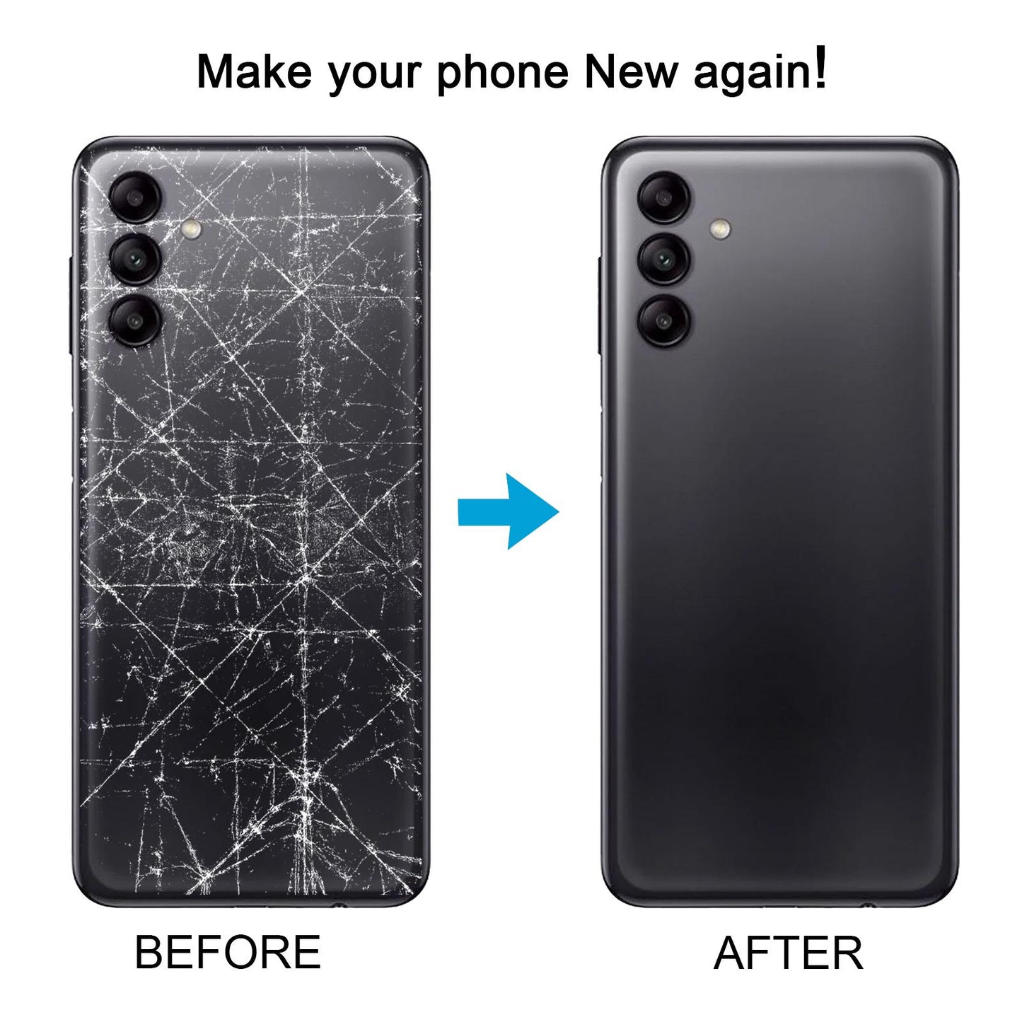 For Samsung Galaxy A04s SM-A047F Battery Back Cover with Camera Lens Frame(Gray)
