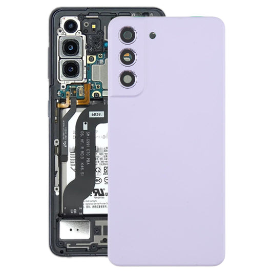 For Samsung Galaxy S21 FE SM-G990B Battery Back Cover with Camera Lens Frame(Purple)