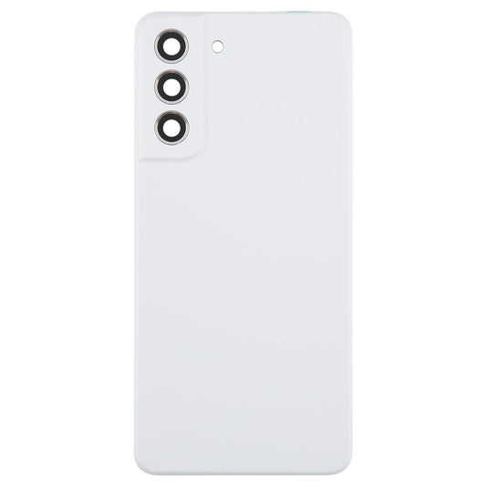 For Samsung Galaxy S21 FE SM-G990B Battery Back Cover with Camera Lens Frame(White)