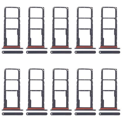 For Samsung Galaxy A07 4G SM-A075F Original 10pcs SIM Card Tray + SIM Card Tray + Micro SD Card Tray (Black)