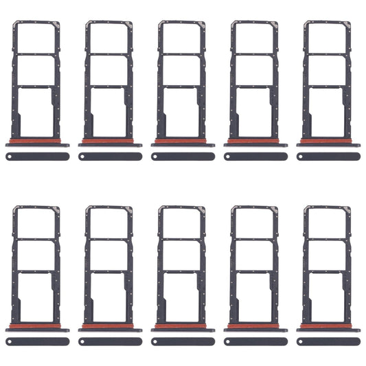 For Samsung Galaxy A07 4G SM-A075F Original 10pcs SIM Card Tray + SIM Card Tray + Micro SD Card Tray (Black)
