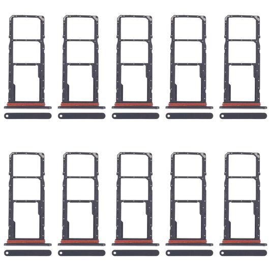 For Samsung Galaxy A07 4G SM-A075F Original 10pcs SIM Card Tray + SIM Card Tray + Micro SD Card Tray (Black)
